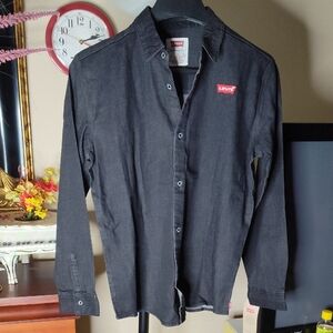 Levi's Kid's 13-15 Yrs Old Black Acid Wash Shirt Size XL